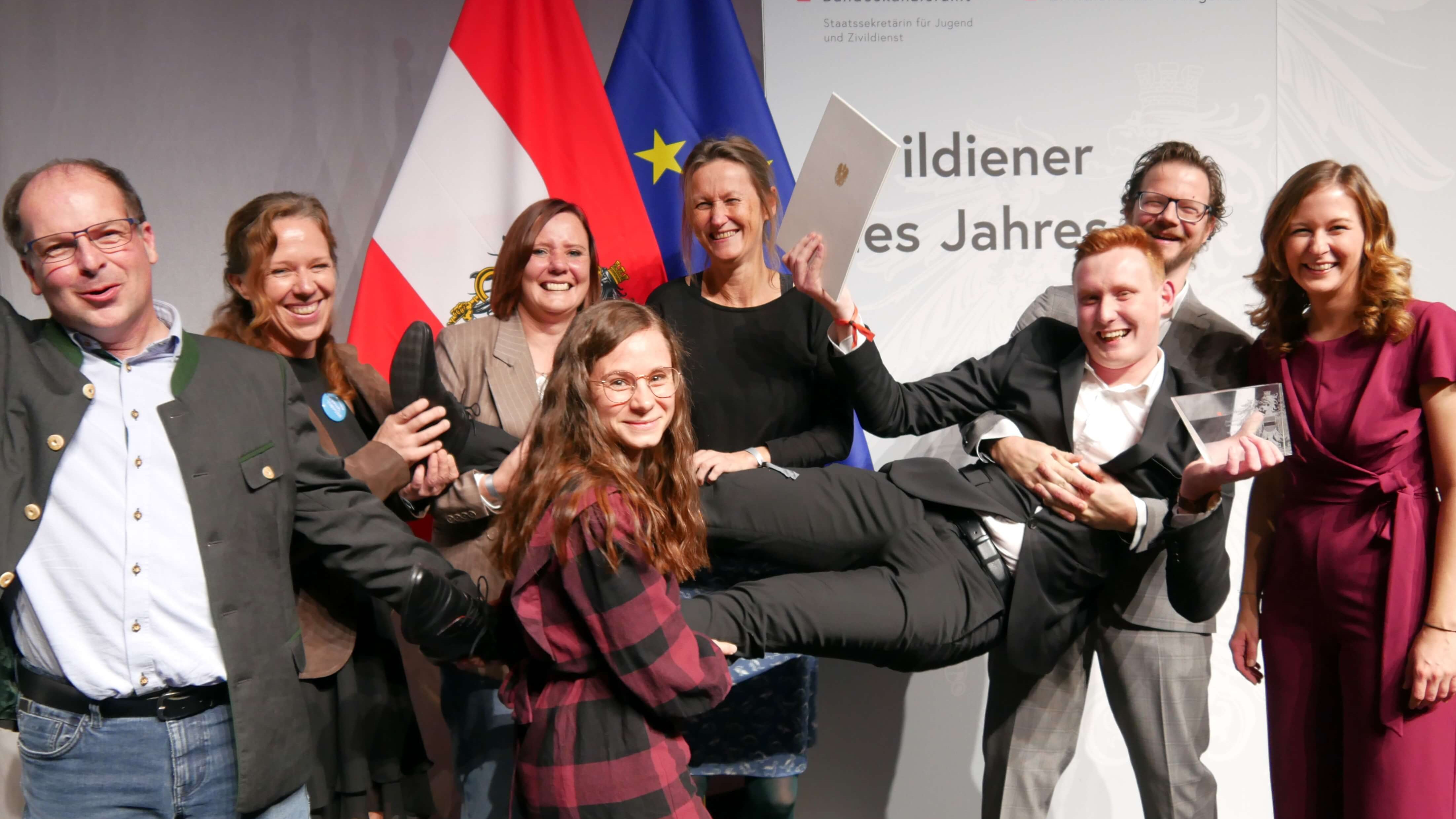 Diakonie-Zivildiener Nico Pollheimer-Stadlober im stage dive.