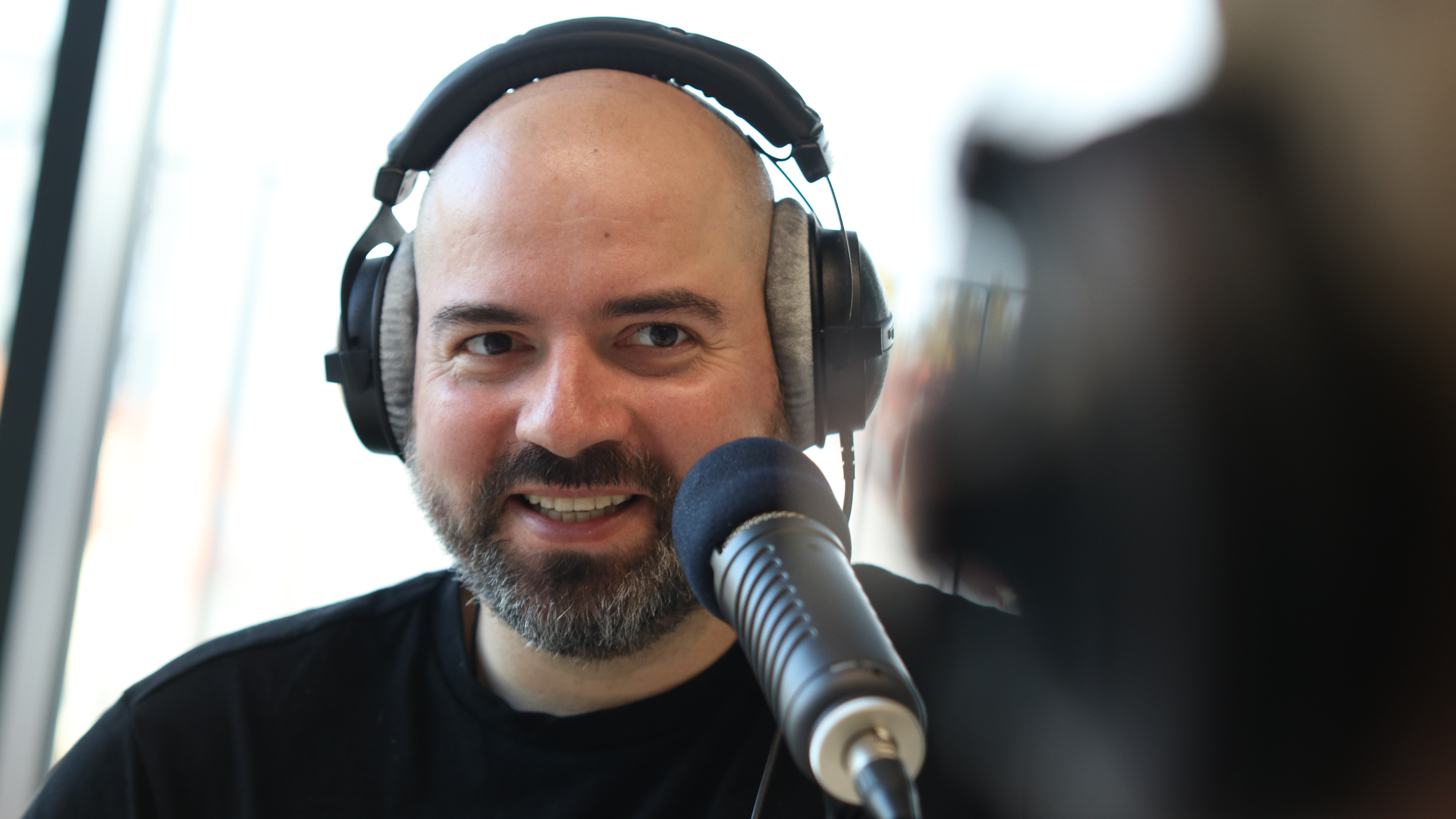 Andreas Neubauer beim Podcasten